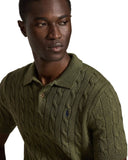 Cable - Knit Cotton Polo - Collar T-shirt Sweater Garden Trail Heather - Unmatched Kicks - ralph lauren