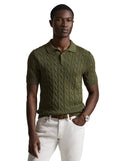 Cable - Knit Cotton Polo - Collar T-shirt Sweater Garden Trail Heather - Unmatched Kicks - ralph lauren