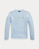 Cable-Knit Cotton Sweater Blue Hyacinth Heather - Unmatched Kicks-ralph lauren