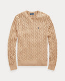 Cable-Knit Cotton Sweater Camel Melange - Unmatched Kicks-ralph lauren