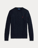 Cable-Knit Cotton Sweater Hunter Navy/Red - Unmatched Kicks-ralph lauren