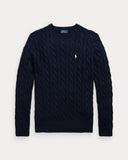 Cable-Knit Cotton Sweater Hunter Navy/White - Unmatched Kicks-ralph lauren