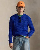 Cable-Knit Cotton Sweater Pacific Royal - Unmatched Kicks-ralph lauren