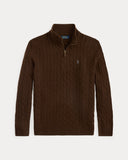 Cable - Knit Wool - Cashmere Sweater Cacao Brown Heather - Unmatched Kicks - ralph lauren