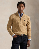 Cable - Knit Wool - Cashmere Sweater Camel Melange - Unmatched Kicks - ralph lauren