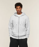 Campus Crest Zip Through Hoodie regular Bros Soft Grey Marl - Unmatched Kicks-GYMSHARK