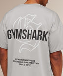 Chrome Graphic T-Shirt oversized fit Stratus Grey - Unmatched Kicks - GYMSHARK