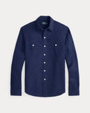 Classic Fit Linen - Silk Workshirt Newport Navy - Unmatched Kicks - ralph lauren