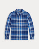 Classic Fit Plaid Textured Shirt Blue Multi - Unmatched Kicks-ralph lauren