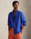 Classic Fit Slub Linen Shirt Pacific Royal - Unmatched Kicks-ralph lauren