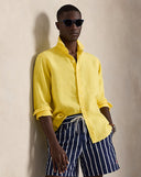 Classic Fit Slub Linen Shirt Sunfish Yellow - Unmatched Kicks-ralph lauren