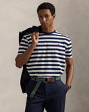 Classic Fit Striped Jersey T-Shirt White/Cruise Navy - Unmatched Kicks - ralph lauren