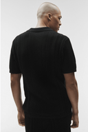 Coastline Knit Short Sleeve Polo Black - Unmatched Kicks-ALO