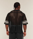 Collective Mesh Contrast Jersey oversized fit Black - Unmatched Kicks - GYMSHARK