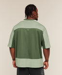 Collective Mesh Wordmark Jersey oversized fit Core Olive/Haze Green/Soft White - Unmatched Kicks - GYMSHARK