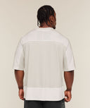 Collective Mesh Wordmark Jersey oversized fit Tinted White/Soft White/Pebble Grey - Unmatched Kicks - GYMSHARK