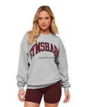 Collegiate Graphic Crew Neck Pullover Light Grey Core Marl/GS Sets Red - Unmatched Kicks - GYMSHARK