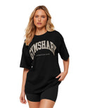Collegiate Graphic T-Shirt Black/ Pebble Grey - Unmatched Kicks - GYMSHARK