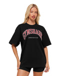 Collegiate Graphic T-Shirt oversized fit Black - Unmatched Kicks - GYMSHARK