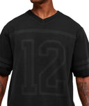 Collegiate Washed Jersey T-Shirt oversized fit Black - Unmatched Kicks - GYMSHARK