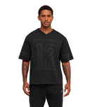 Collegiate Washed Jersey T-Shirt oversized fit Black - Unmatched Kicks - GYMSHARK