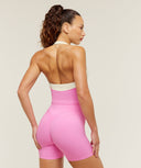 Colour Block Halter Neck Tank With Shelf Focus Pink/Soft White - Unmatched Kicks - GYMSHARK