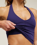Colour Block Halter Neck Tank With Shelf Indigo Purple - Unmatched Kicks - GYMSHARK
