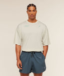Conditioning Club Washed T-Shirt oversized fit Soft White/Pop Turquoise/Wash - Unmatched Kicks - GYMSHARK