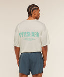 Conditioning Club Washed T-Shirt oversized fit Soft White/Pop Turquoise/Wash - Unmatched Kicks - GYMSHARK