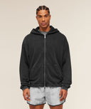 Conditioning Club Washed Zip Through Hoodie oversized fit Black/Wash - Unmatched Kicks - GYMSHARK