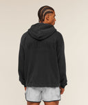 Conditioning Club Washed Zip Through Hoodie oversized fit Black/Wash - Unmatched Kicks - GYMSHARK