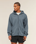 Conditioning Club Washed Zip Through Hoodie oversized fit Iron Blue/Wash - Unmatched Kicks - GYMSHARK