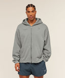 Conditioning Club Washed Zip Through Hoodie oversized fit Smokey Grey/Wash - Unmatched Kicks - GYMSHARK