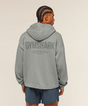 Conditioning Club Washed Zip Through Hoodie oversized fit Smokey Grey/Wash - Unmatched Kicks - GYMSHARK