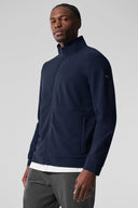 Conquer Max Mock Neck Full Zip Navy - Unmatched Kicks - ALO