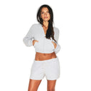 Cotton Fleece CLASSIC SHORT Light heather grey - Unmatched Kicks - SKIMS