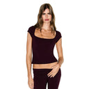 Cotton Jersey SCOOP NECK T - SHIRT Currant - Unmatched Kicks - SKIMS