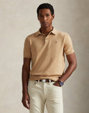 Cotton Polo - Collar Sweater Camel Melange - Unmatched Kicks - ralph lauren