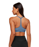 Cotton Racerback Sports Bra light support Worn Blue - Unmatched Kicks - GYMSHARK