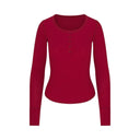 cotton rib SCOOP NECK HENLEY Brick - Unmatched Kicks - ALO