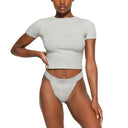 Cotton Rib T - SHIRT Light heather grey - Unmatched Kicks - SKIMS