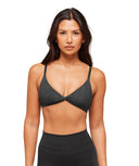 Cotton Twist Front Bralette light support Bros Midnight Black Marl - Unmatched Kicks - GYMSHARK