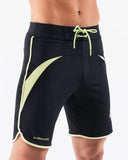Crescent Boardshort - Black Lime - Unmatched Kicks - Alphalete