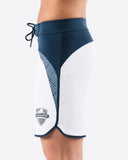 Crescent Boardshort - White Navy - Unmatched Kicks - Alphalete