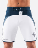 Crescent Boardshort - White Navy - Unmatched Kicks - Alphalete