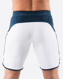 Crescent Boardshort - White Navy - Unmatched Kicks - Alphalete