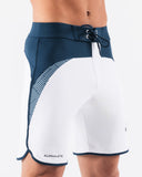 Crescent Boardshort - White Navy - Unmatched Kicks - Alphalete