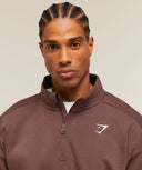 Crest 1/4 Zip oversized fit Espresso Brown - Unmatched Kicks-GYMSHARK