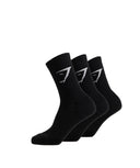Crew Socks 3pk Black - Unmatched Kicks - GYMSHARK