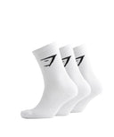 Crew Socks 3pk White - Unmatched Kicks - GYMSHARK